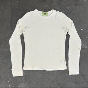 Vintage Y2K JUICY Couture Made In USA Waffle Knit Thermal Longsleeve Size Large